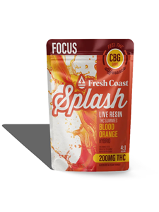 Fresh Coast Edibles - Blood Orange Hybrid/Focus 200mg THC:50mg CBG (4:1) Splash Live Resin Gummies