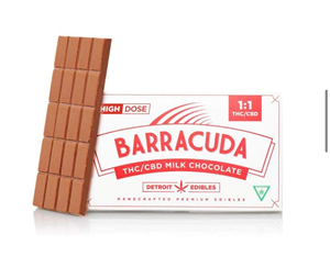 Detroit Edibles - Barracuda Bars - 1:1 Milk Chocolate 200mg (100mg THC & 100mg CBD)