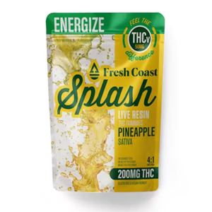 Fresh Coast Edibles - Pineapple Sativa/Energize 200mg THC:50mg THCv (4:1) Splash Live Resin Gummies